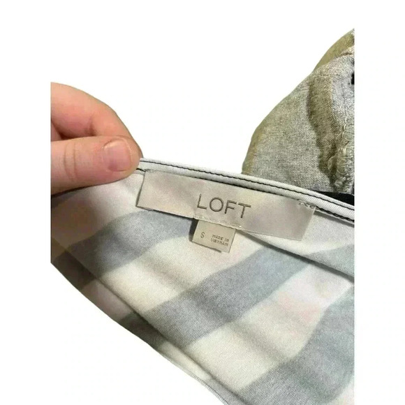 Ann Taylor‎ Loft Navy White Size Small Chevron Dress - Picture 3 of 4